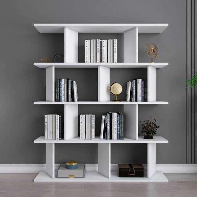 Decorotika Grace Bookcase Bookshelf Shelving Unit - White, White