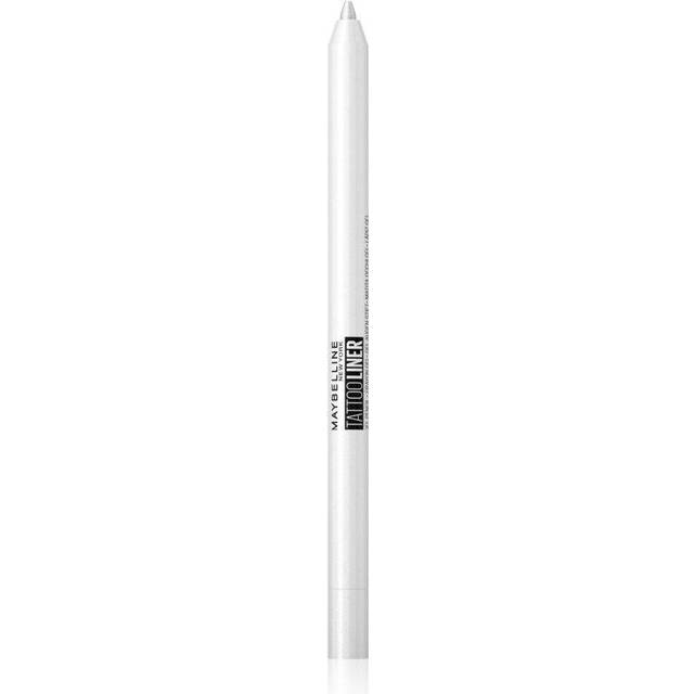 Maybelline New York vattentät eyeliner med fläckbeständig, färgintensiv gelkonsistens, tatuering liner gel pencil, nr 970 polerad vit (vit), 1 styck