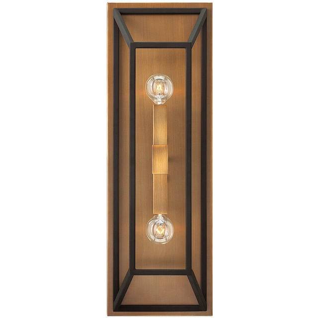 Twin Wall Light Industrial Style Cage Design Without Glass Bronze LED E14 60W