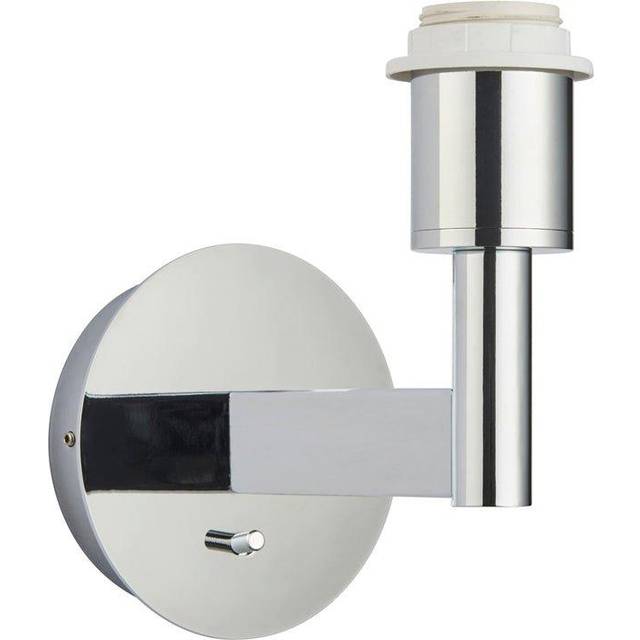 Indoor Wall Light Fitting - Polished Chrome - Round Wall Plate - Modern Sconce