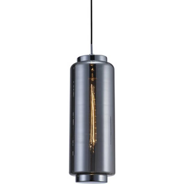 Mantra M6197 Jarras Pendant 20cm Round 1 Light Chrome/Ash Grey Glass
