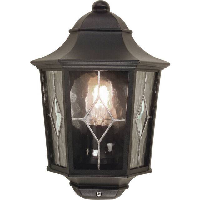 Weatherproof IP43 1 Bulb Half Lantern Wall Light Black LED E27 100W