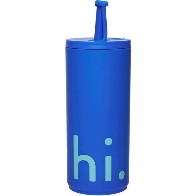 Design Letters Travel Life termosflaska med sugrör 50 cl Hi-cobalt blue - Blå