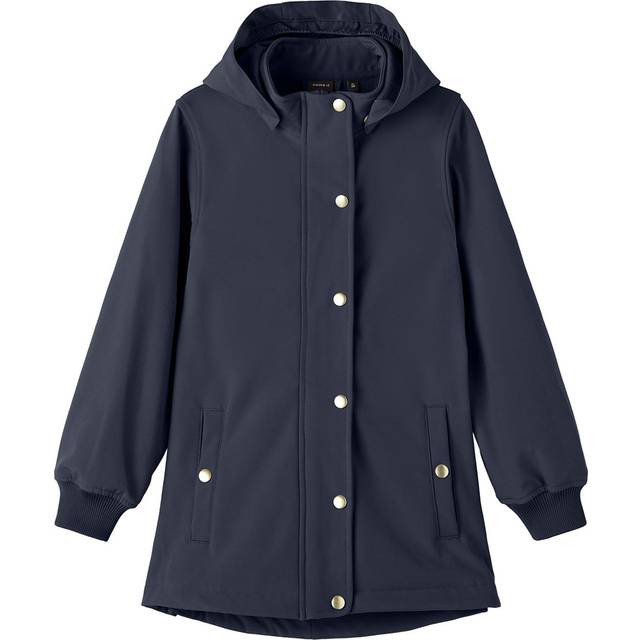 NAME IT flicka softshell-jacka ALFA08 lång, Picante, 122 cm