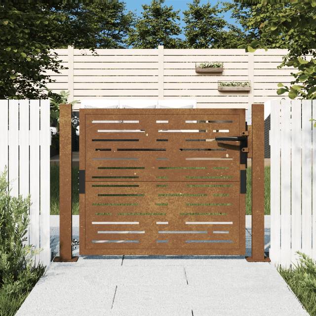 vidaXL Garden Gate 105x105 cm Corten Steel Square Design - Brown
