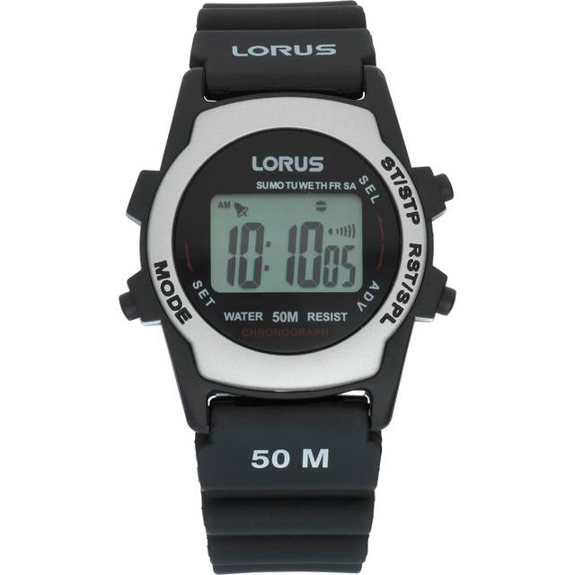 Lorus Mens Black Digital Watch R2361AX9