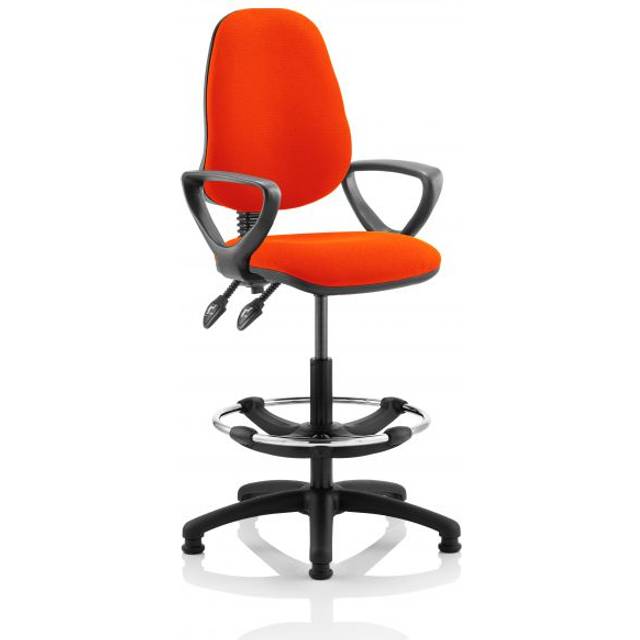 Eclipse Plus II Lever Task Operator Chair Orange +Arms Draughtsman Kit