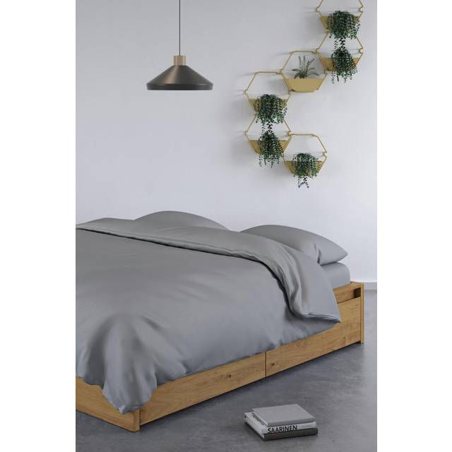 Panda 100% Bamboo Duvet Cover Quiet Grey - Single, Silver