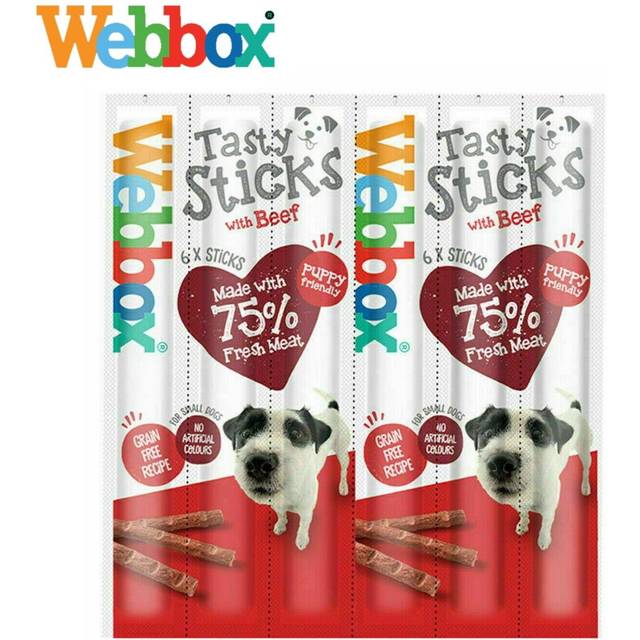 Webbox Dogs Delight 6 Tasty Sticks with Beef, 30g (Pack of 6)
