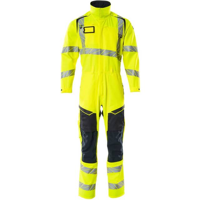 Mascot Accelerate Safe Boilersuit with Kneepad Pocketshi-Vis Yellow/Dark Navy (M