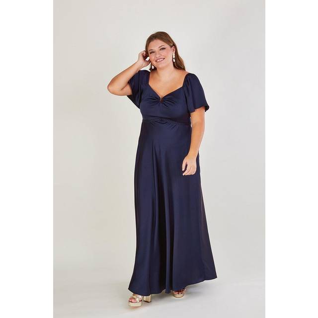 Savannah Satin Maxi Dress Blue - 12