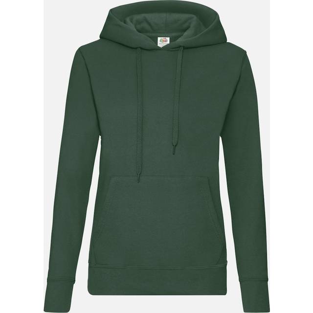Fruit of the Loom Womens Ladies Lady Fit Hooded Sweatshirt / Hoodie - Green viscose - Size X-Small