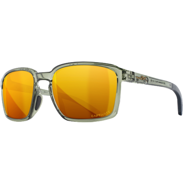 Wiley X Alfa Glasses - Captivate Polarized Bronze Mirror/Gloss Crystal Light Olive/Grey
