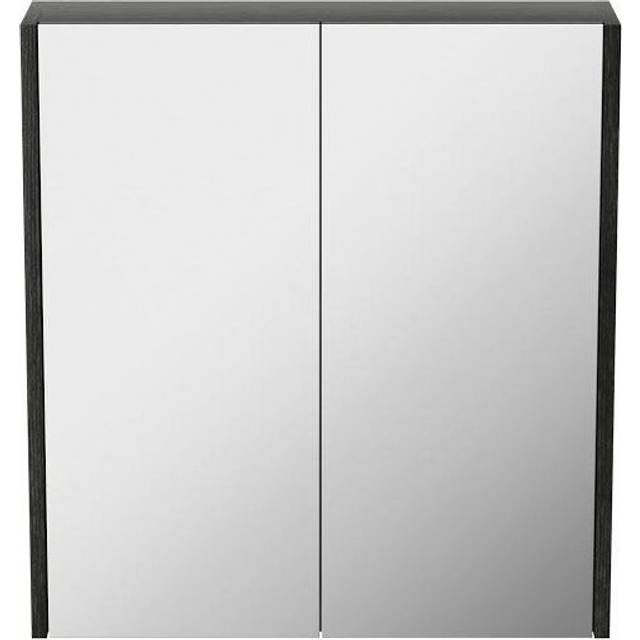 Artis Grey Wood Bathroom Mirror Cabinet With Double Door 600 x 650mm