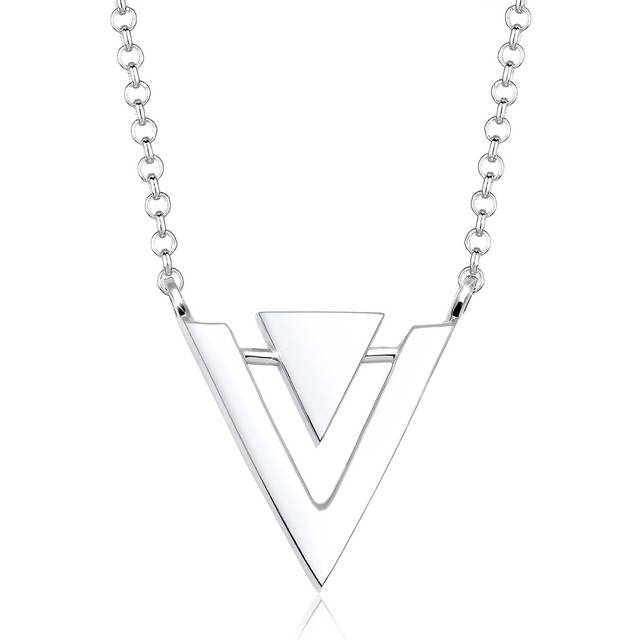 Elli Dam 925 sterling silver geo minsta trend bloggare halsband kedja med hänge, Sterlingsilver