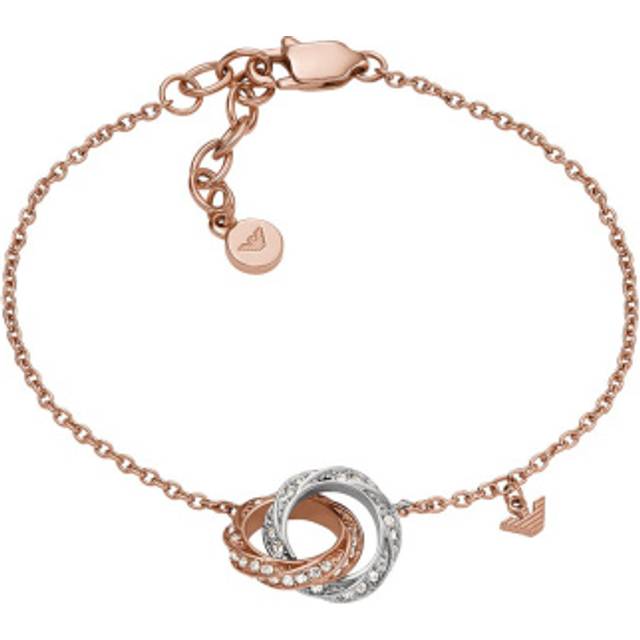 Emporio Armani Circle Link Crystal Bracelet, Gold/Silver