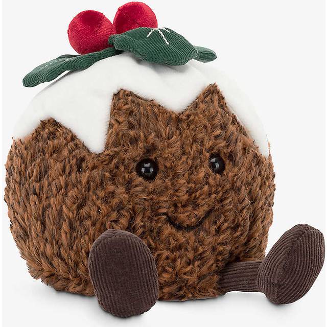 Jellycat Amuseables Christmas Pudding Soft Toy - brown/cream/green - one size