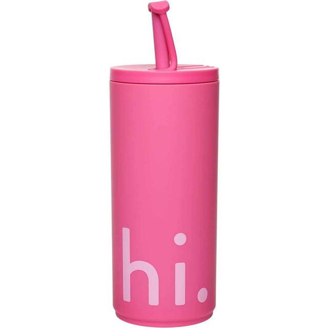 Design Letters Travel Life termosflaska med sugrör 50 cl Hi-cherry pink