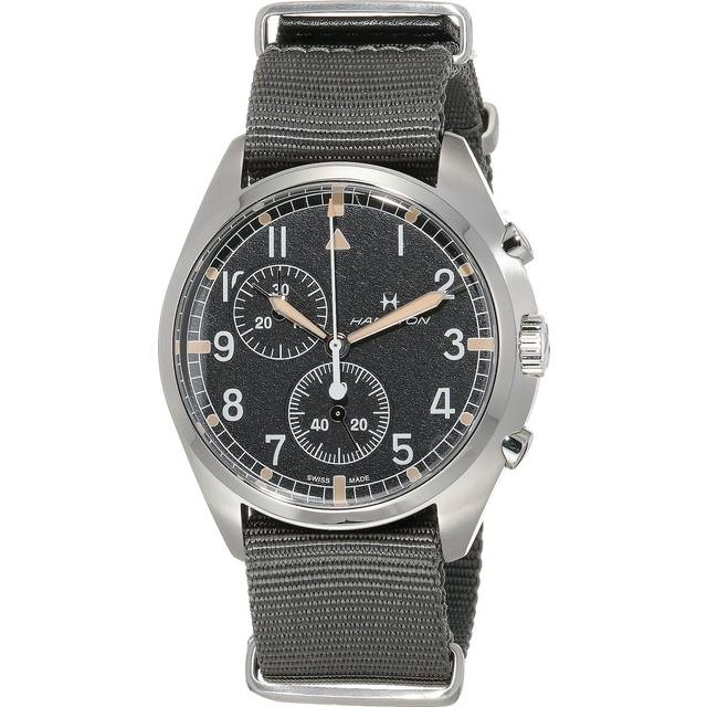 Hamilton Watch Khaki Aviation Pilot Pioneer Chrono Quartz - Black