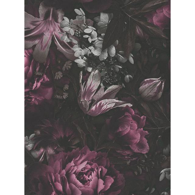 As creation romantic floral flower pink charcoal paste the wall vinyl wallpaper