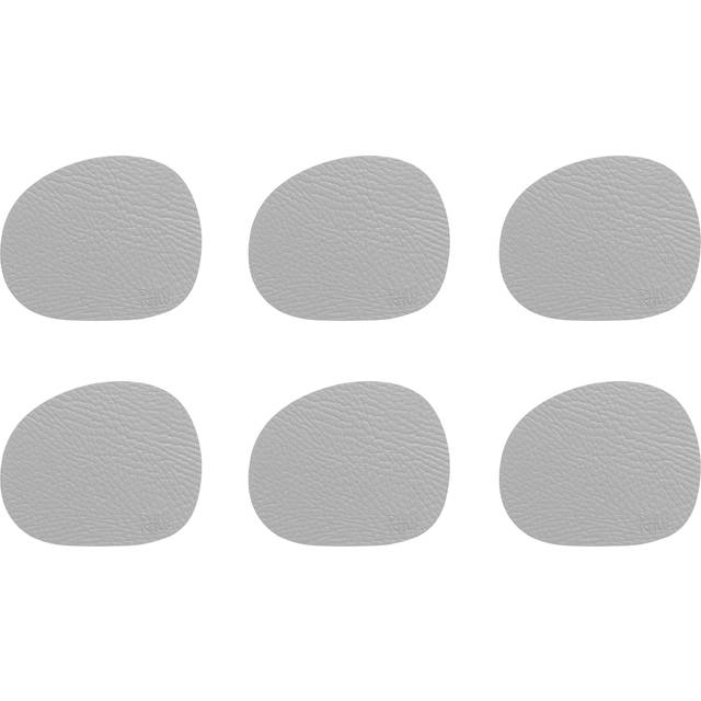 Aida Raw coaster leather 6-pack Light grey