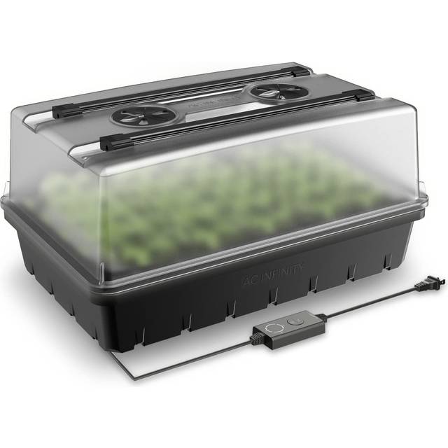 AC Infinity Humidity Dome, Germination Kit with LED Grow Light Bars, 5x8 Cell Seedling & Drip Trays, Vented Height Extension Panels, for Indoor Garden