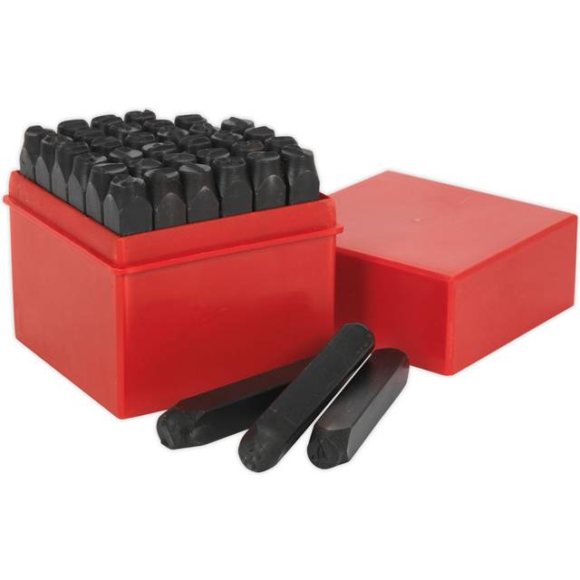Sealey Letter & Number Punch Set 36pc 8mm Stamp Marking Case Alphabet