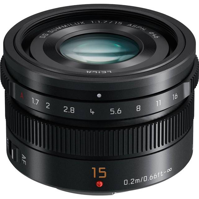 Panasonic 15mm f1.7 Leica Summilux DG ASPH Micro Four Thirds Lens - Black