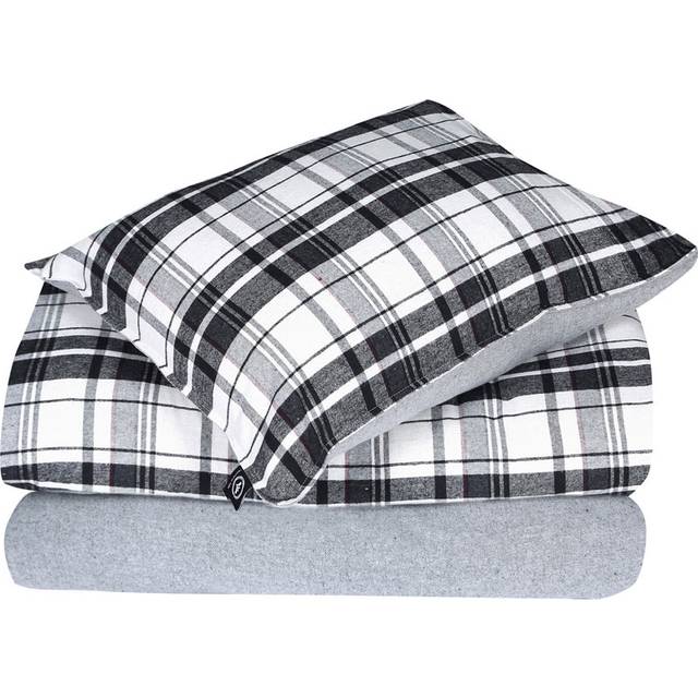 Dundret Flanell Påslakanset Ecru/Svart