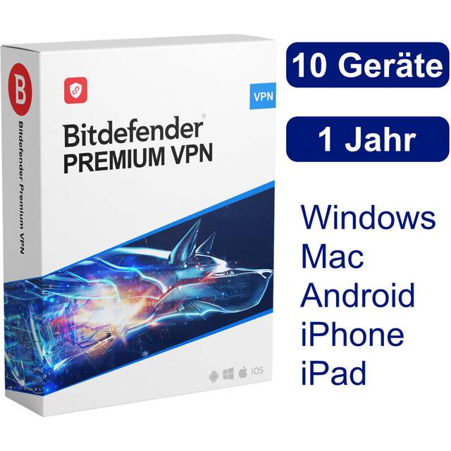 Bitdefender Premium VPN, 10 Geräte - 1 Jahr, Download