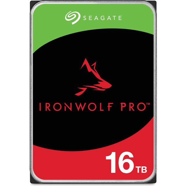 Seagate IronWolf Pro, 16 TB, NAS intern hårddisk HDD i företagsklass – CMR, 3,5”, SATA 6 Gb/s, 7200 RPM, 256 MB cache för RAID-nätverksansluten lagring, räddningstjänster (ST16000NT001)