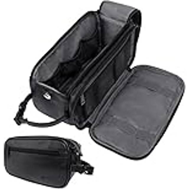 PAVILIA Toiletry Bag for Men  Travel Toiletries Bag | Water-resistant Dopp Kit  PU Leather Shaving Bag Organizer for Toiletry Accessories  Grooming  H