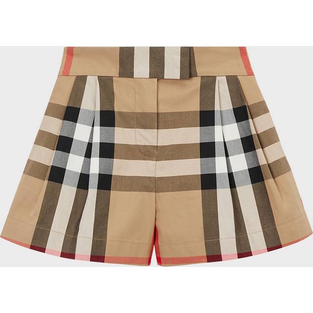 Burberry Teen Girls Beige Check Cotton Shorts - 10 year
