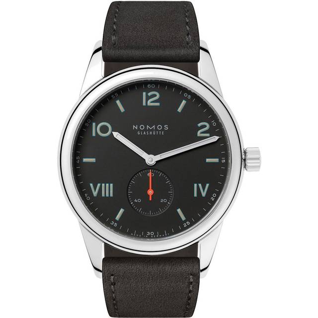 Nomos Glash&#xFC;tte Unisexuhr Clup Campus 38 Nacht 738 - silber