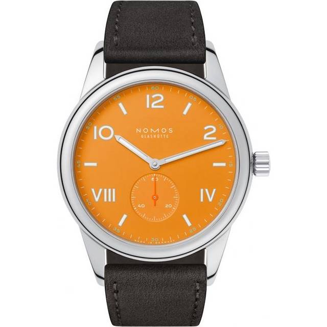Nomos Glashütte Herrenuhr Club Campus 38 future orange 729 - silber