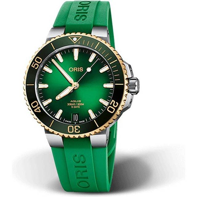Oris Aquis Date Calibre 400 41.5mm Green Rubber Strap Automatic Watch