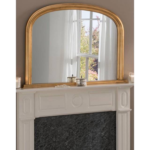 Yearn Gold Contemporary Arched Overmantle Mirror 77 x 112cm