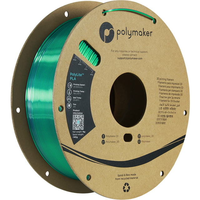 Polymaker PolyLite Dual Silk PLA Jadeite Green-Chrome - 1.75 mm / 1000 g