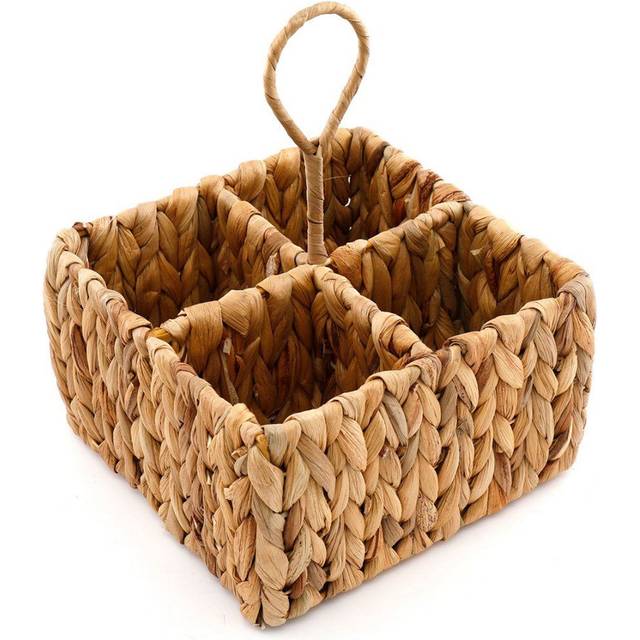 Square Raffia Weaved Cutlery Holder
