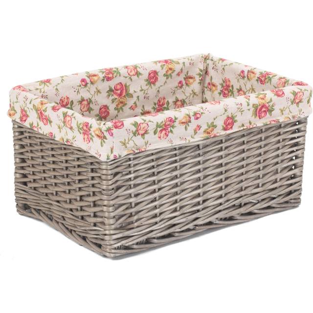 Antique Wash Garden Rose Willow Storage Baskets - Extra Large
