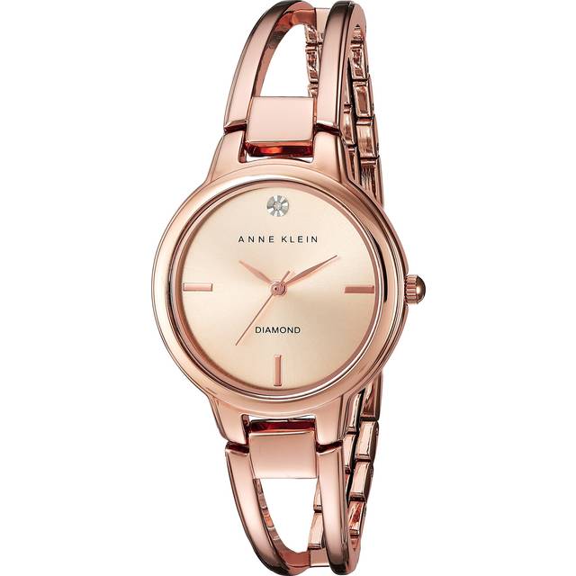 Anne Klein Women's AK/2626RGRG Diamond-Accented Dial Rose Gold-Tone Op