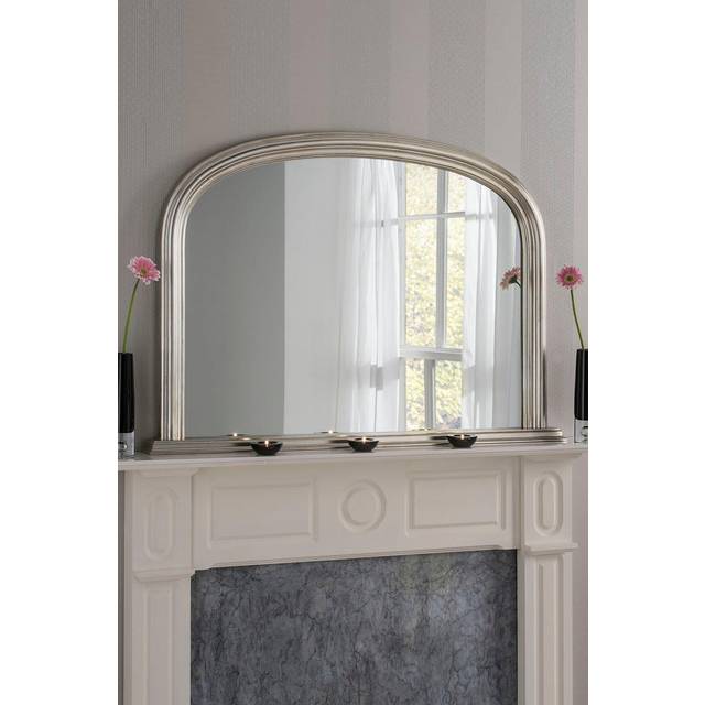 Yearn Silver Contemporary Arched Overmantle Mirror 77 x 112cm