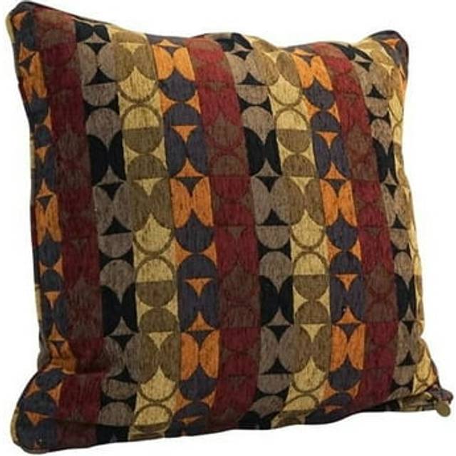 Blazing Needles Corded Square Jacquard Chenille Throw Pillow, 25, Broken Circles