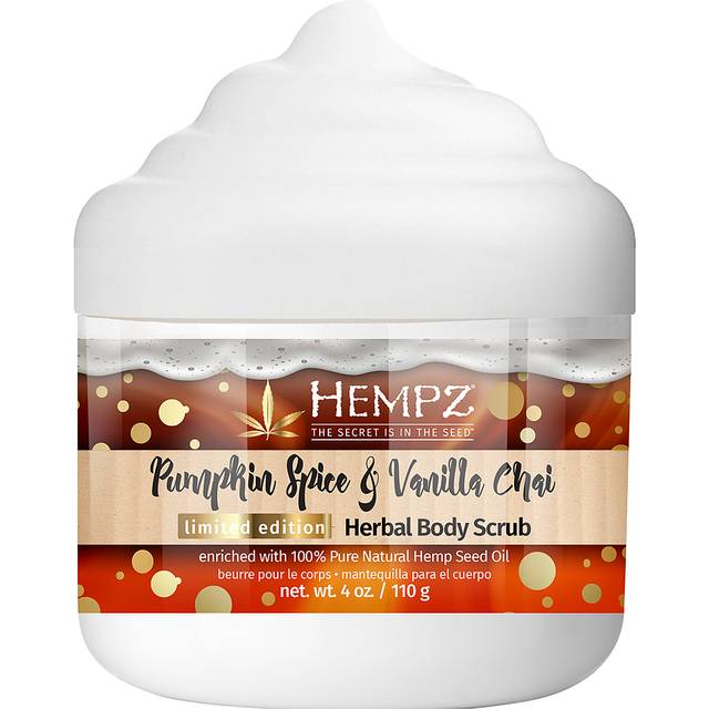 Hempz Pumpkin Spice & Vanilla Chai Exfoliating Body Scrub (4 Oz) - Yummy Fall Scented Sugar Body Scrub for Shower & Bath  Cozy Fall Pumpkin & Vanilla