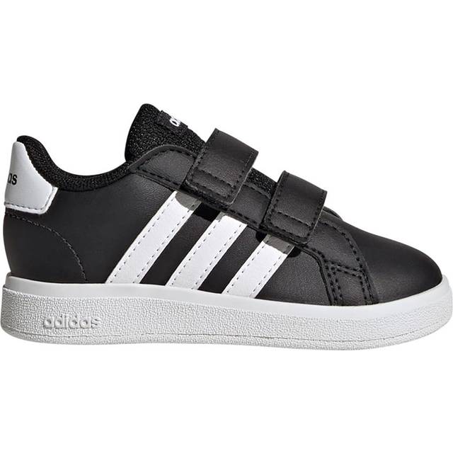 adidas Unisex - Bebis Grand Court Lifestyle Hook and Loop Shoes, Core Black/Cloud White/Core Black, 19 EU