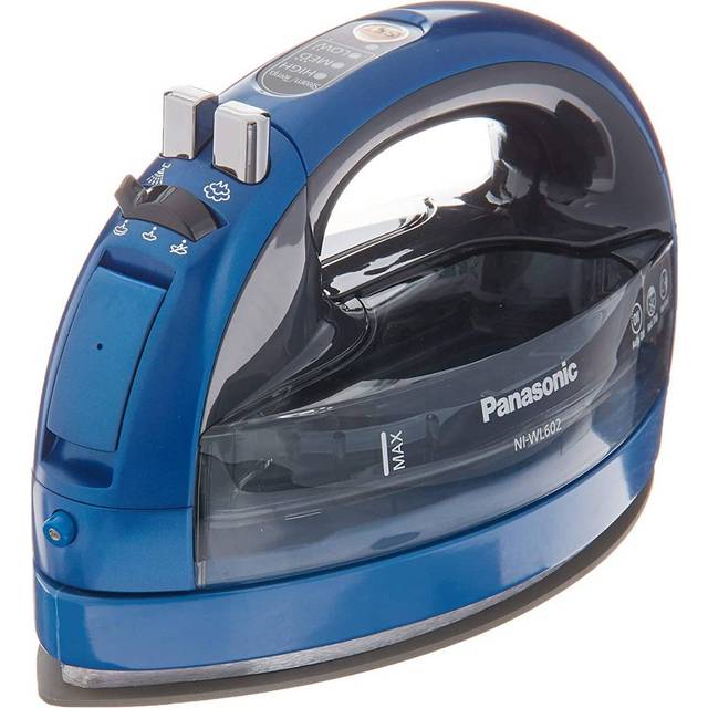 Panasonic Cordless 360-Degree Freestyle Steam/Dry Iron with Curved Ceramic Soleplate in Blue