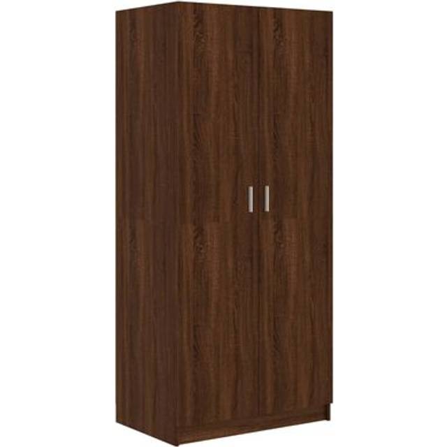 vidaXL Garderob brun ek 80x52x180 cm konstruerat trä