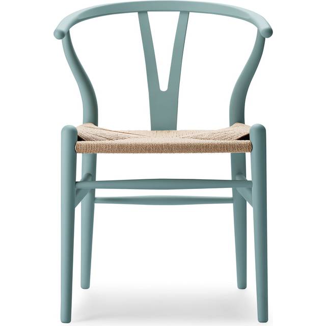 Carl Hansen - CH24 Soft Wishbone Chair Frame Beech - pewter/Geflecht Naturpapierkordel/BxTxH 55x51x76cm/Gestell Buche lackiert (76.0 x 55.0 x 51.0cm)