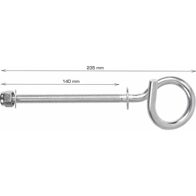 Gyngekrog M12 x 140 mm elforzinket