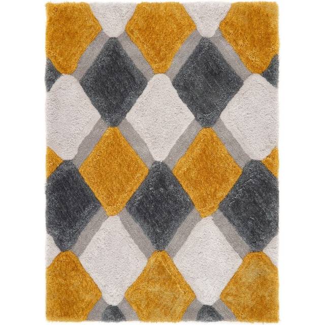 Origins 3D Geo Shaggy Ochre Rug